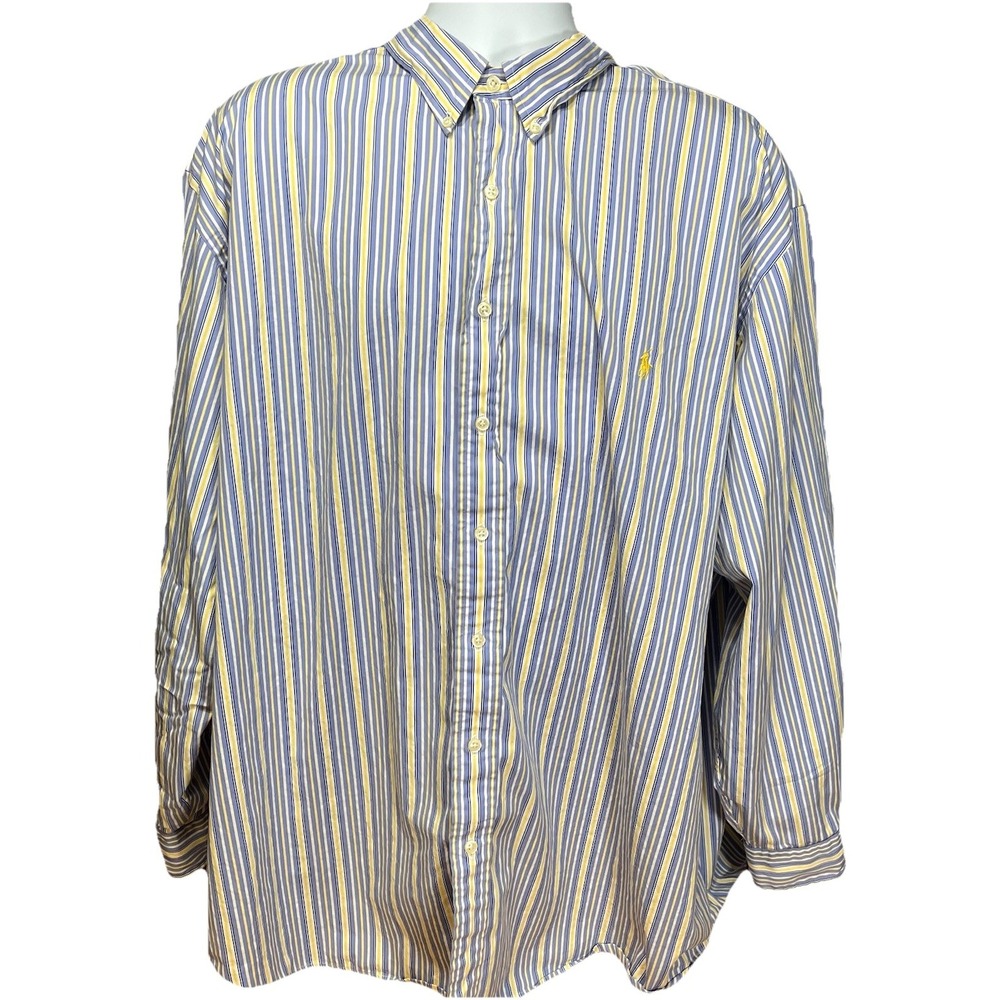 Polo Ralph Lauren Button Up Shirt Plaid Long‎ Sleeve Men's 3XB Big & Tall 3X